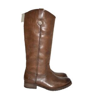 $400 Melissa Double Sole Button Lug Tall KNEE BOOT SLATE BROWN LEATHER 11 (MG30)